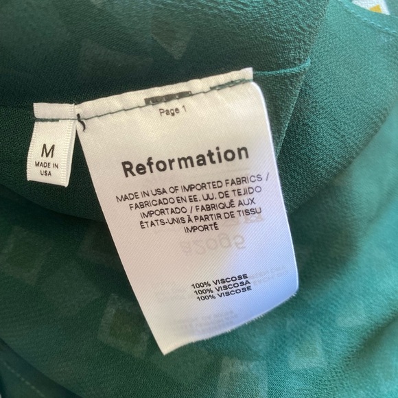 Reformation Cyril Mod Mini Dress in Green Mosaic Size M EUC - Picture 10 of 11